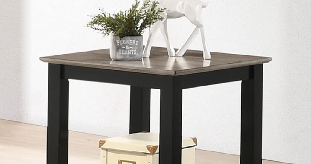Square End Table with Walnut Veneer Top and Open Shelf Storage C308078