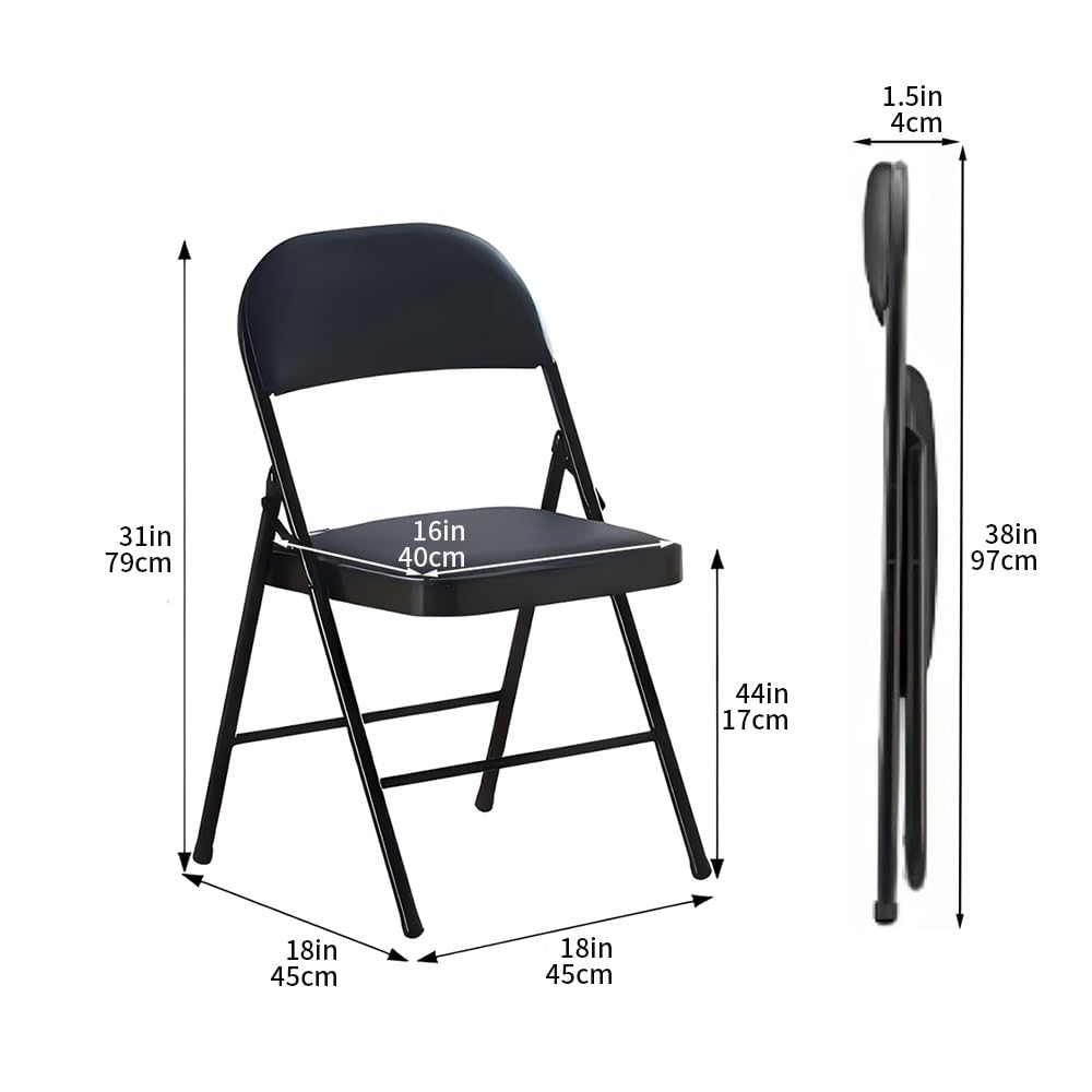 Black Folding Bar Stool with Backrest and Footrest E45760