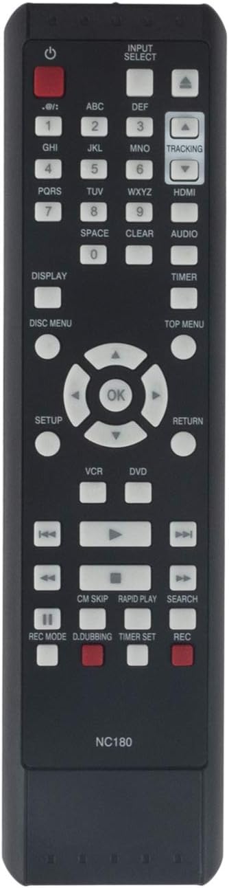 Replacement Remote Control for VCR/DVD Player Combo Recorder H69827