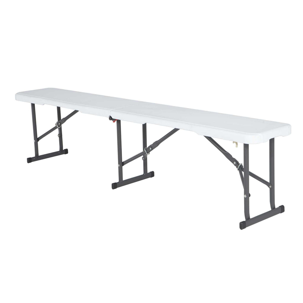 Portable Folding Bench, 6-Foot, UV-Resistant, Powder-Coated Steel A398