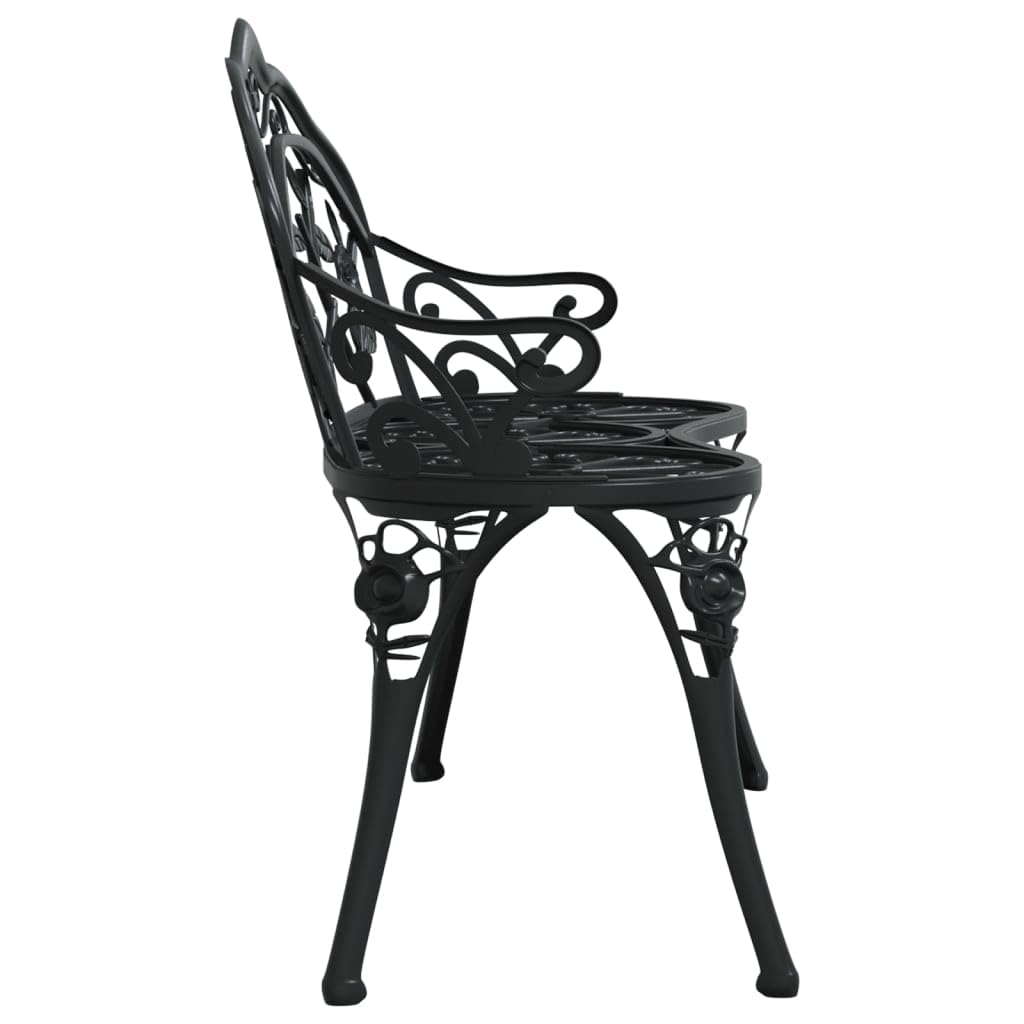 Cast Aluminum Black Patio Bench G3958