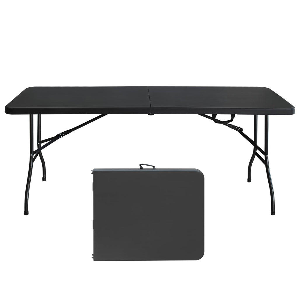 6 FT Black Folding Table with Carry Handle G975052