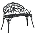 Cast Aluminum Black Patio Bench G3958