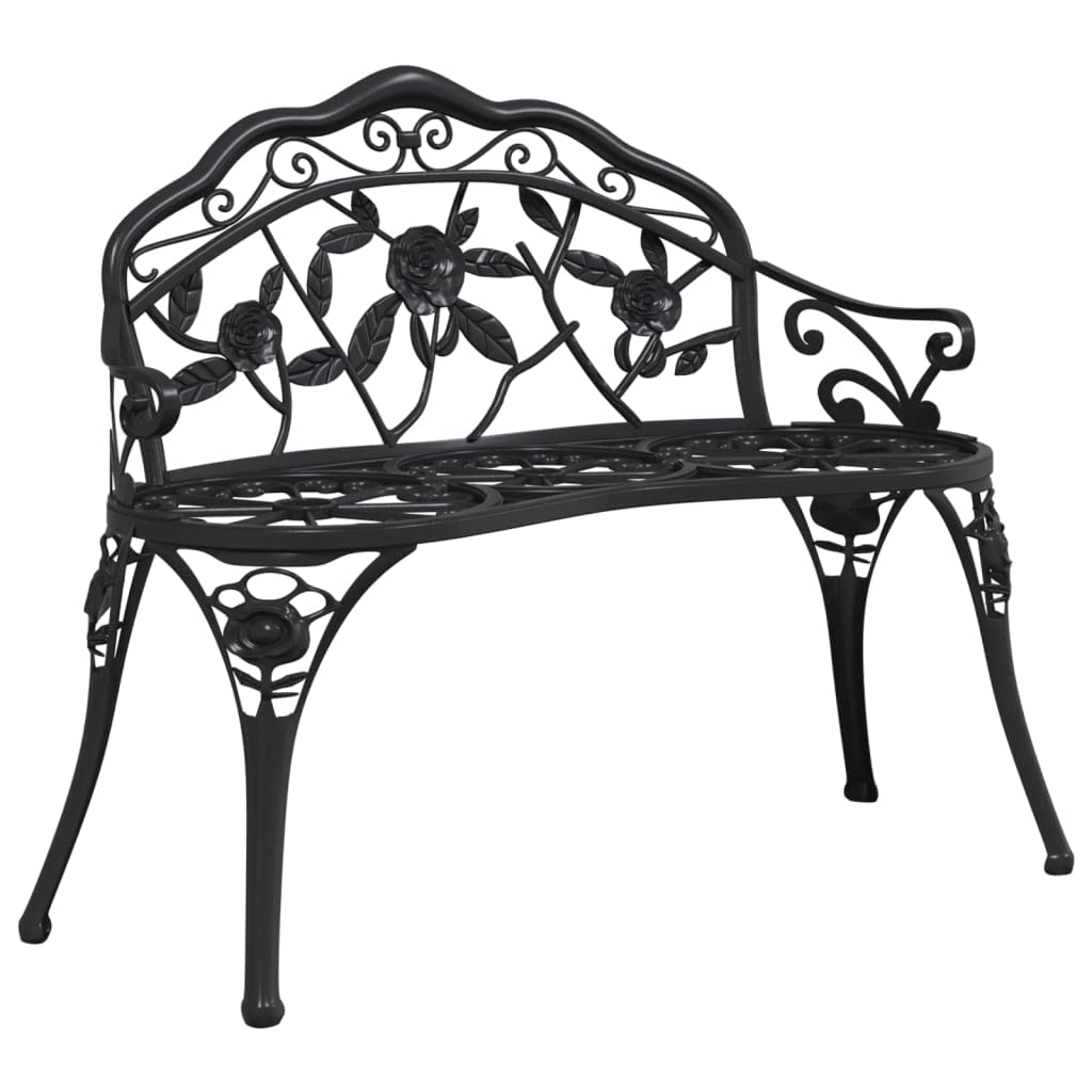 Cast Aluminum Black Patio Bench G3958