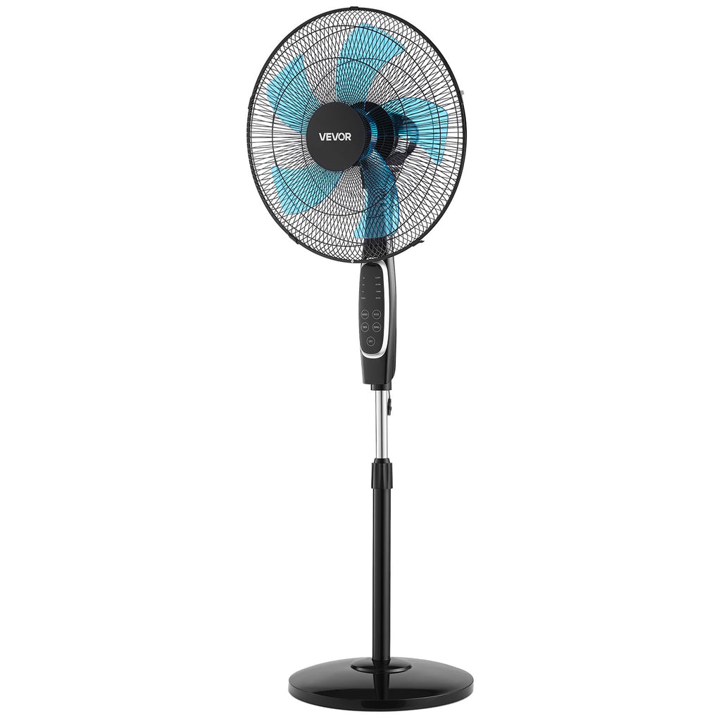 18-Inch Pedestal Fan with Remote Control, 9 Speeds, Oscillating, Black A5742