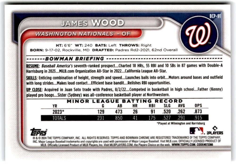 2024 Bowman Chrome Mega Box Mojo Prospects Refractor Baseball Trading Card L957