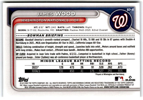 2024 Bowman Chrome Mega Box Mojo Prospects Refractor Baseball Trading Card L957