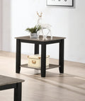 Square End Table with Walnut Veneer Top and Open Shelf Storage C308078