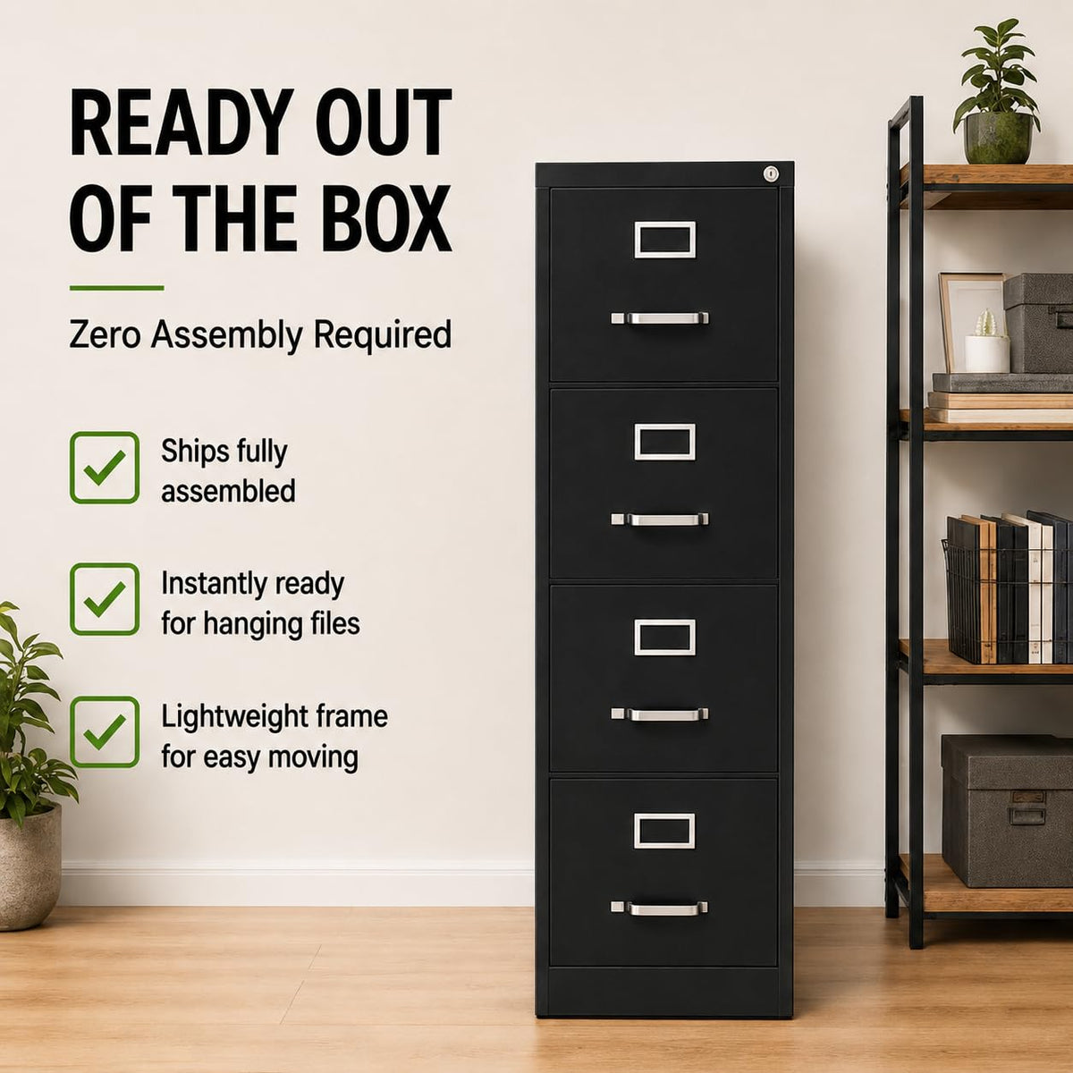 4 Drawer Metal Vertical Filing Cabinet N611