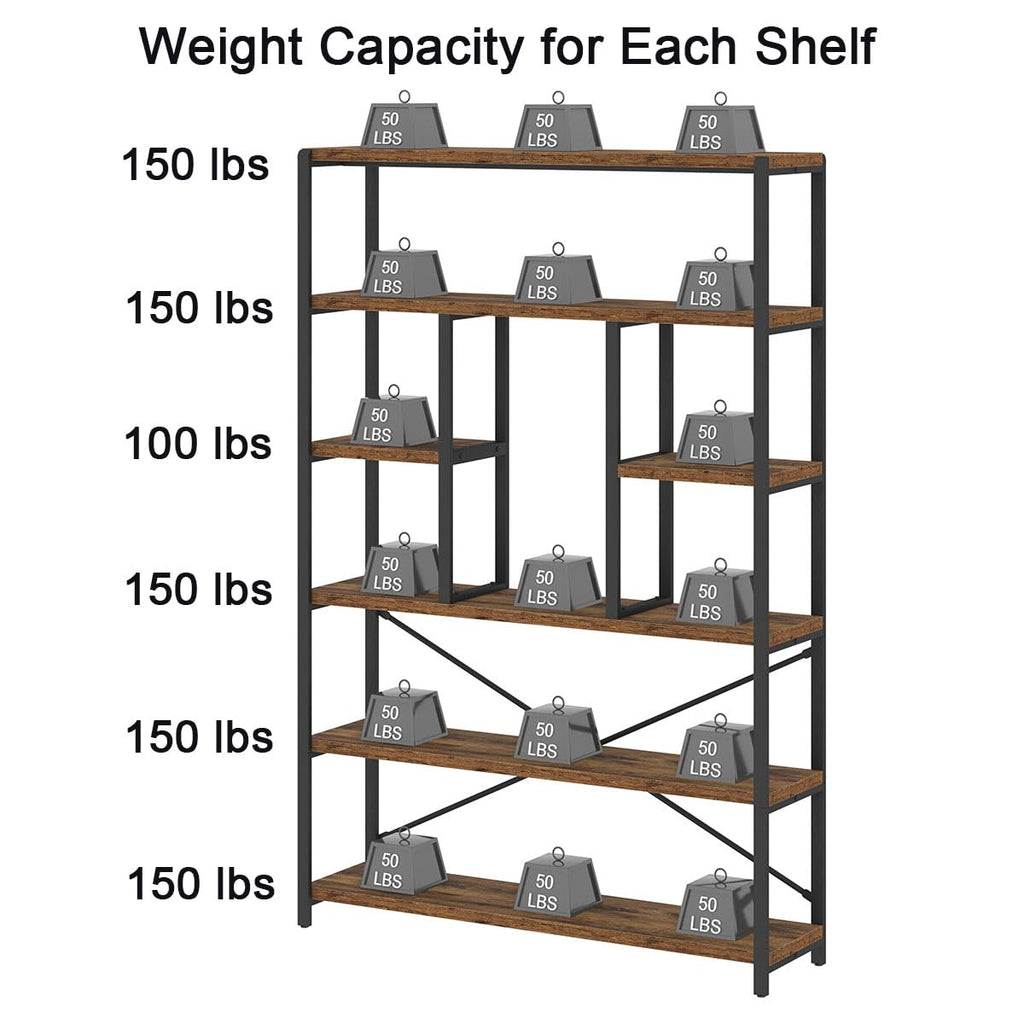 6 Tier Industrial Bookshelf U67745