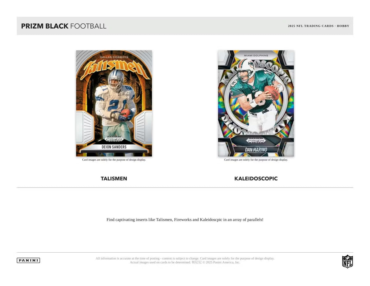 2025 Panini Prizm Black Football Trading Card Box I317440