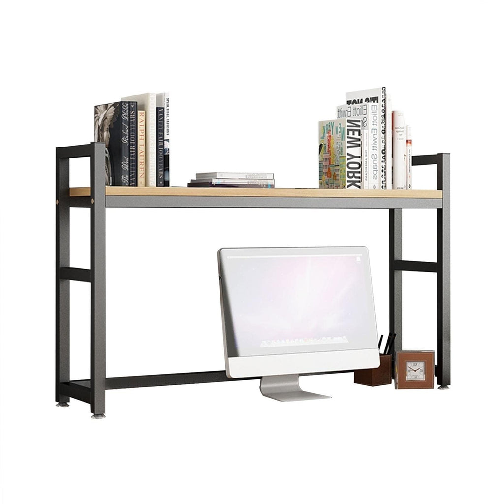 White Wood and Metal Desktop Bookcase A18974