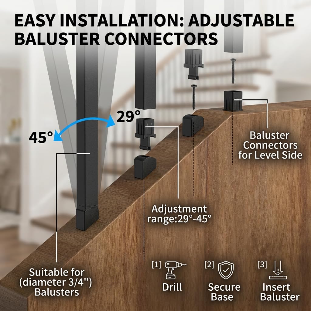 32" Black Aluminum Deck Balusters 120 Pack W954977