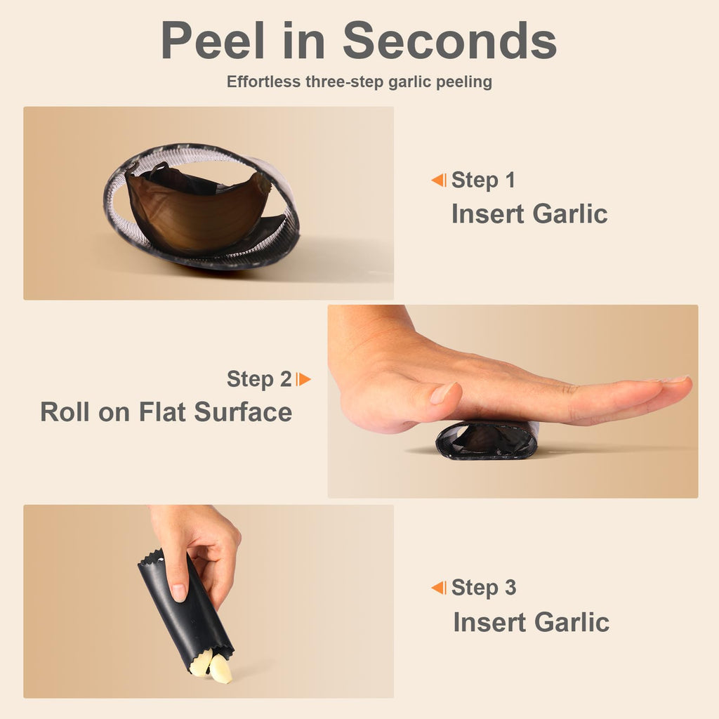 Stainless Steel Garlic Press Rocker with Peeler and Cleaning Brush S490