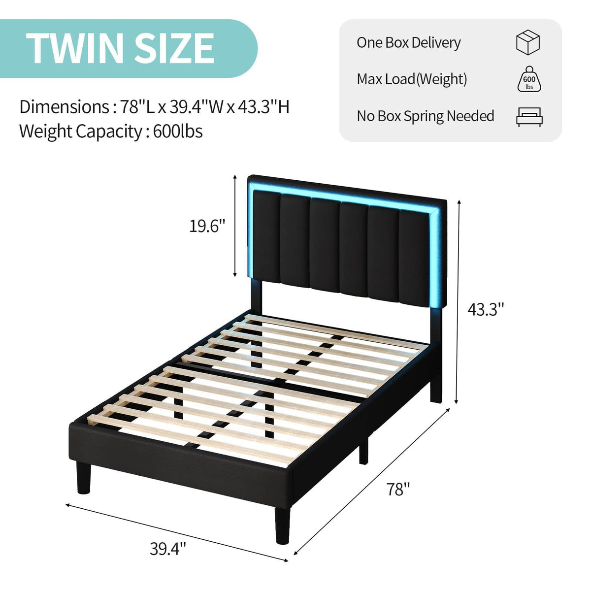 Twin Bed Frame with Headboard M334605