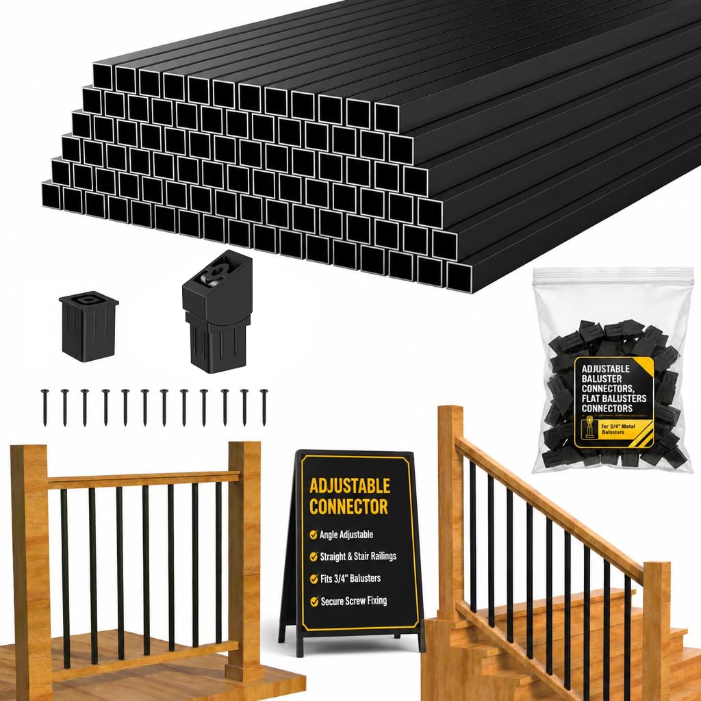 32" Black Aluminum Deck Balusters 120 Pack W954977