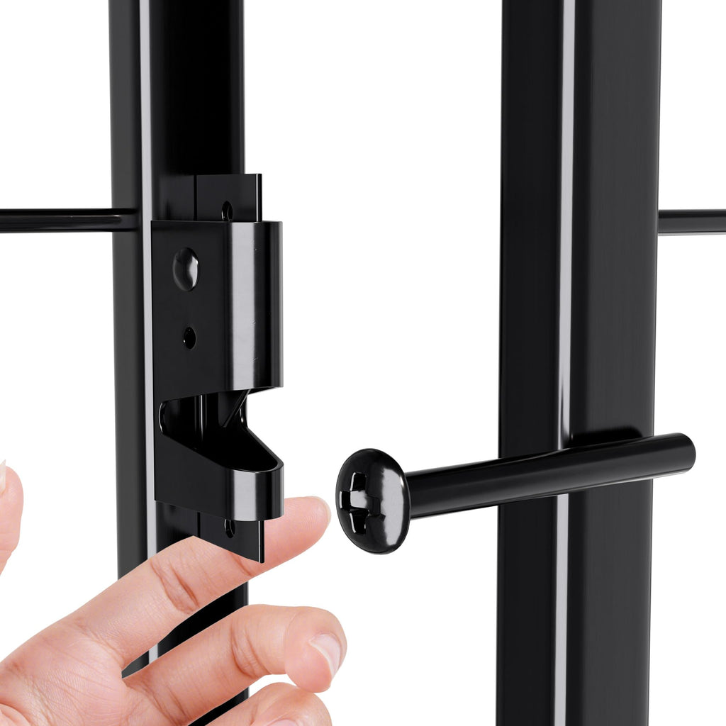 40 Inch 16 Panel Metal Garden Fence with Self-Locking Gate N62997