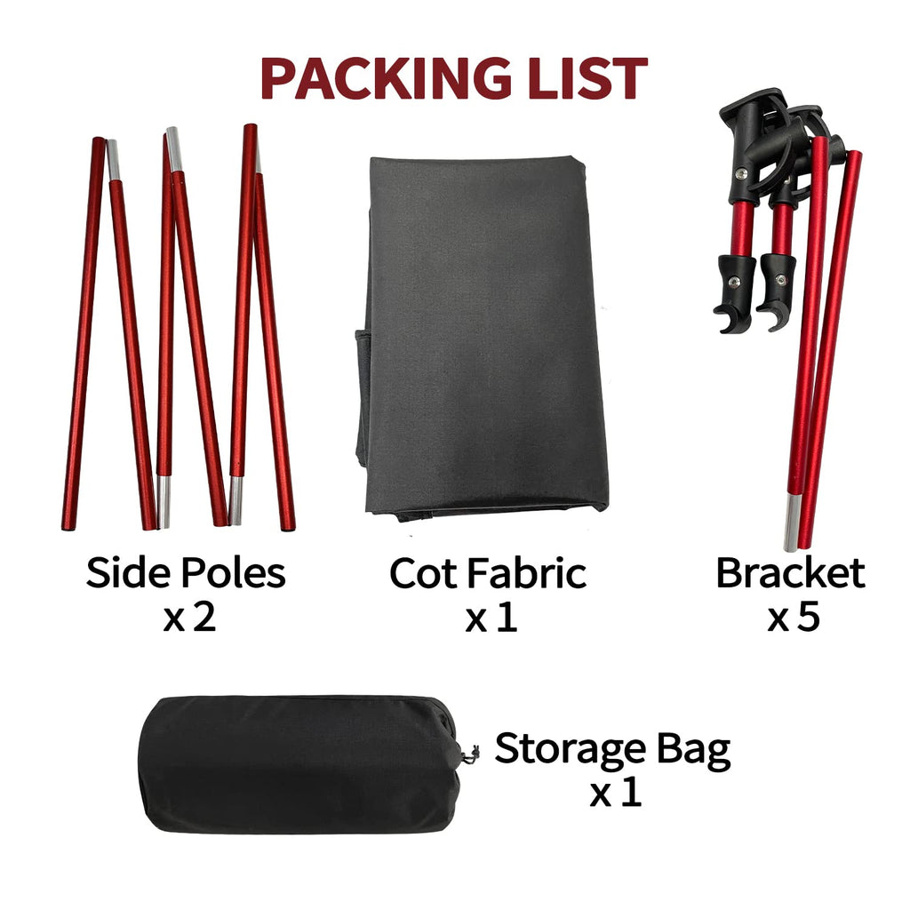 Portable Camping Cot Sleeping Cot Ultralight Backpacking Cot Bed Black W198