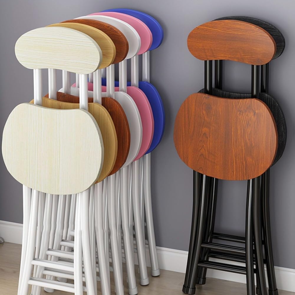 18 Inch Portable Folding Stool with Back Support and Footrest I75919