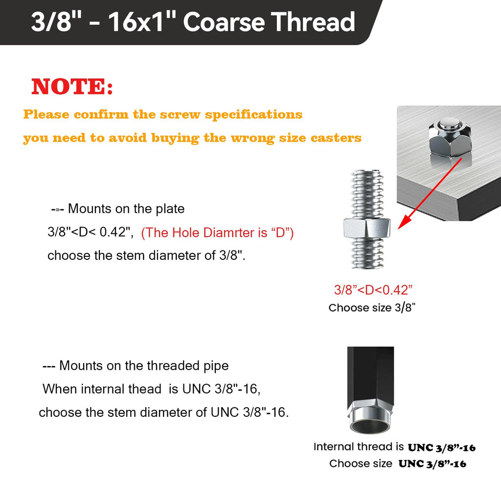 5 Inch Swivel Threaded Stem Casters Set of 4 Heavy Duty 2400lbs Black M8100