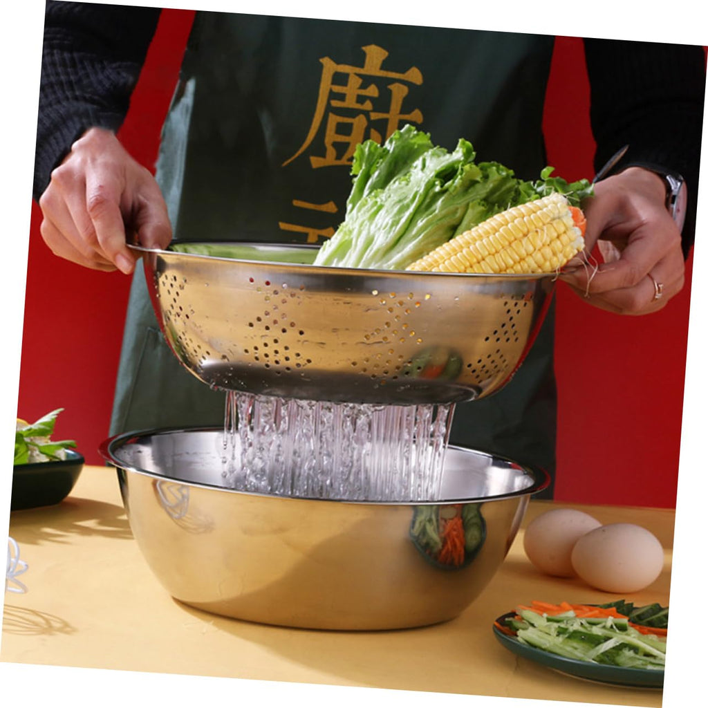 Metal Vegetable Washing Basket Strainer Bowl Q325