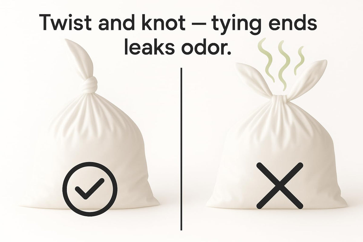 White 90 Count Disposable Odor Sealing Bags Pack of 2 G369