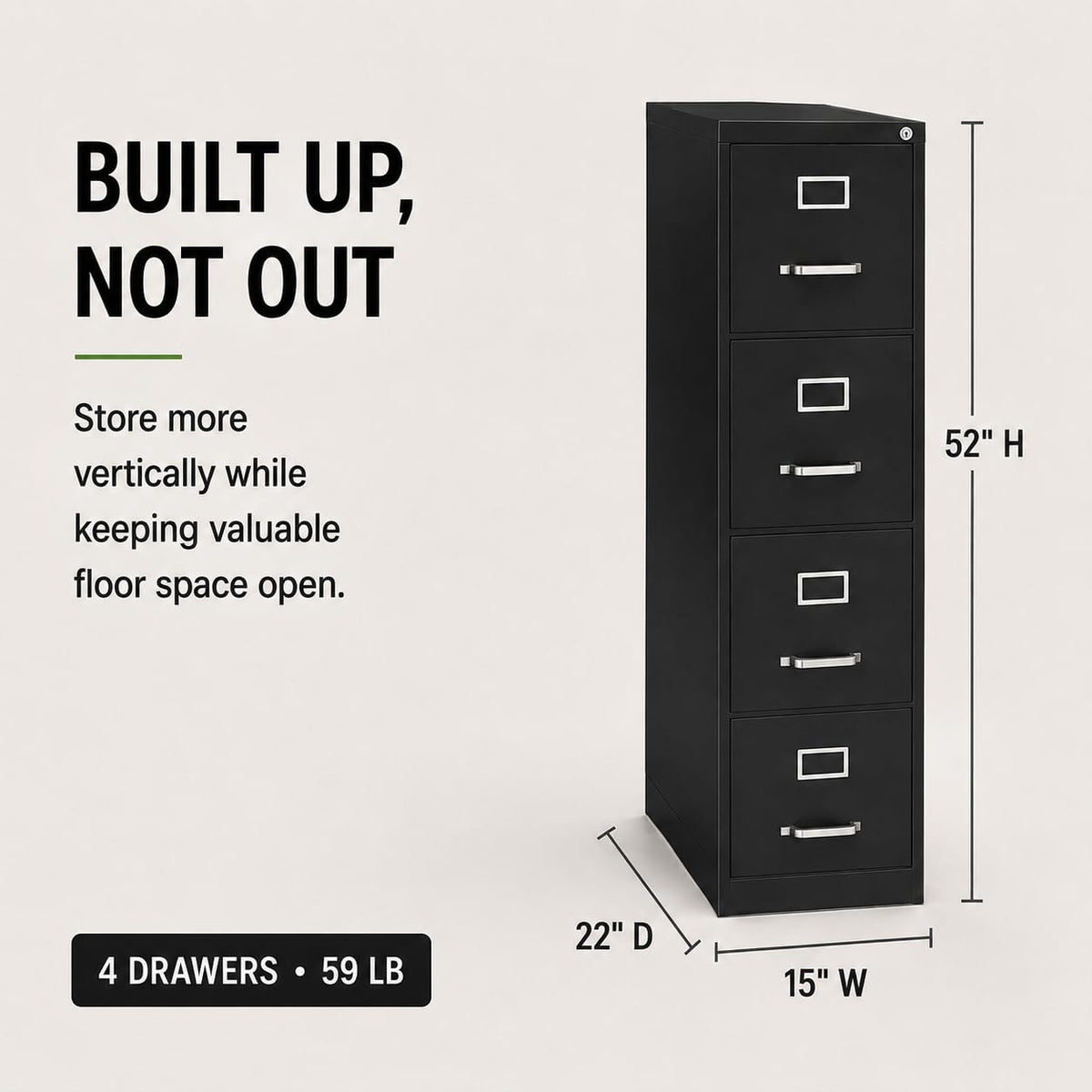 4 Drawer Metal Vertical Filing Cabinet N611