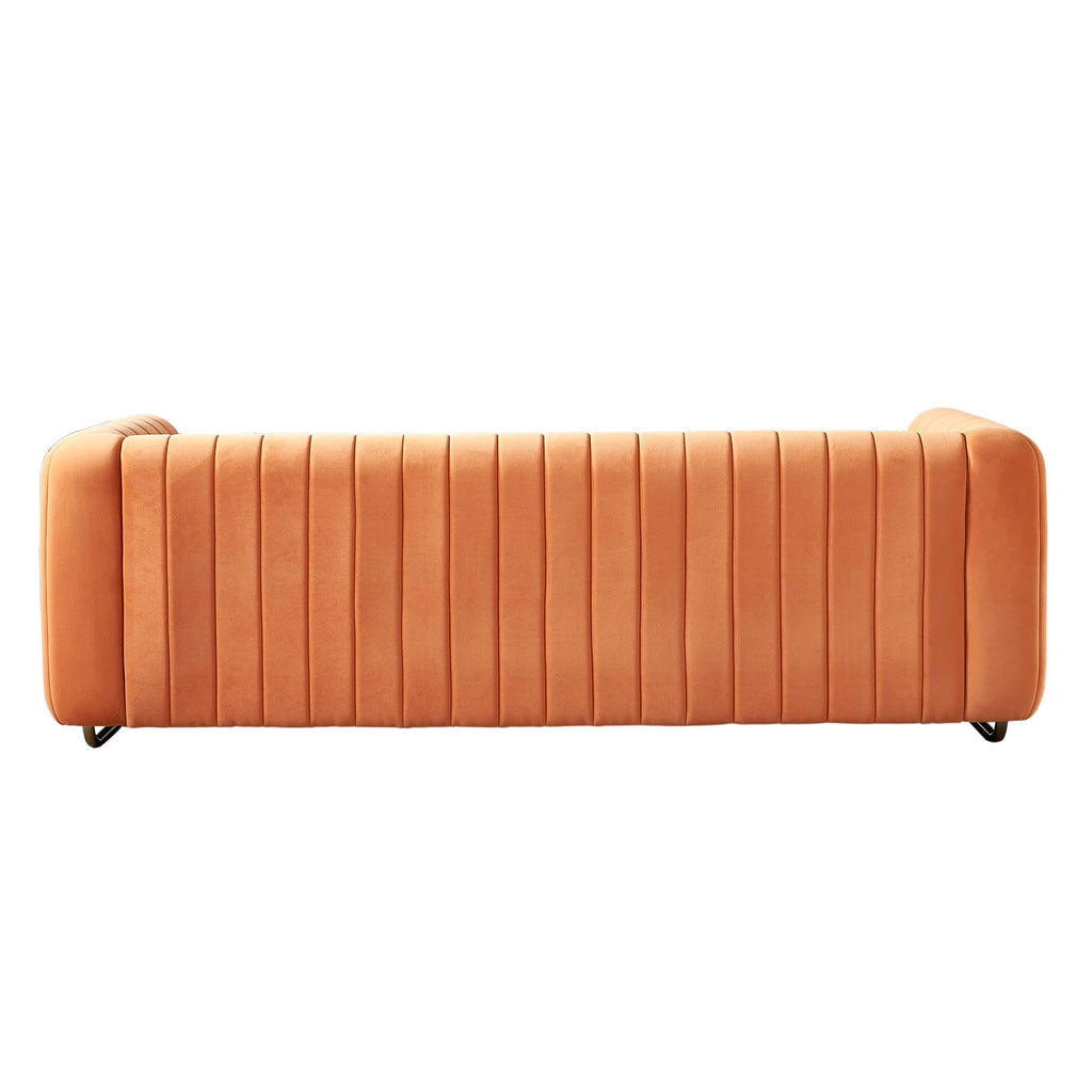 Orange Velvet 84.25-Inch 3-Seater Sofa D89201