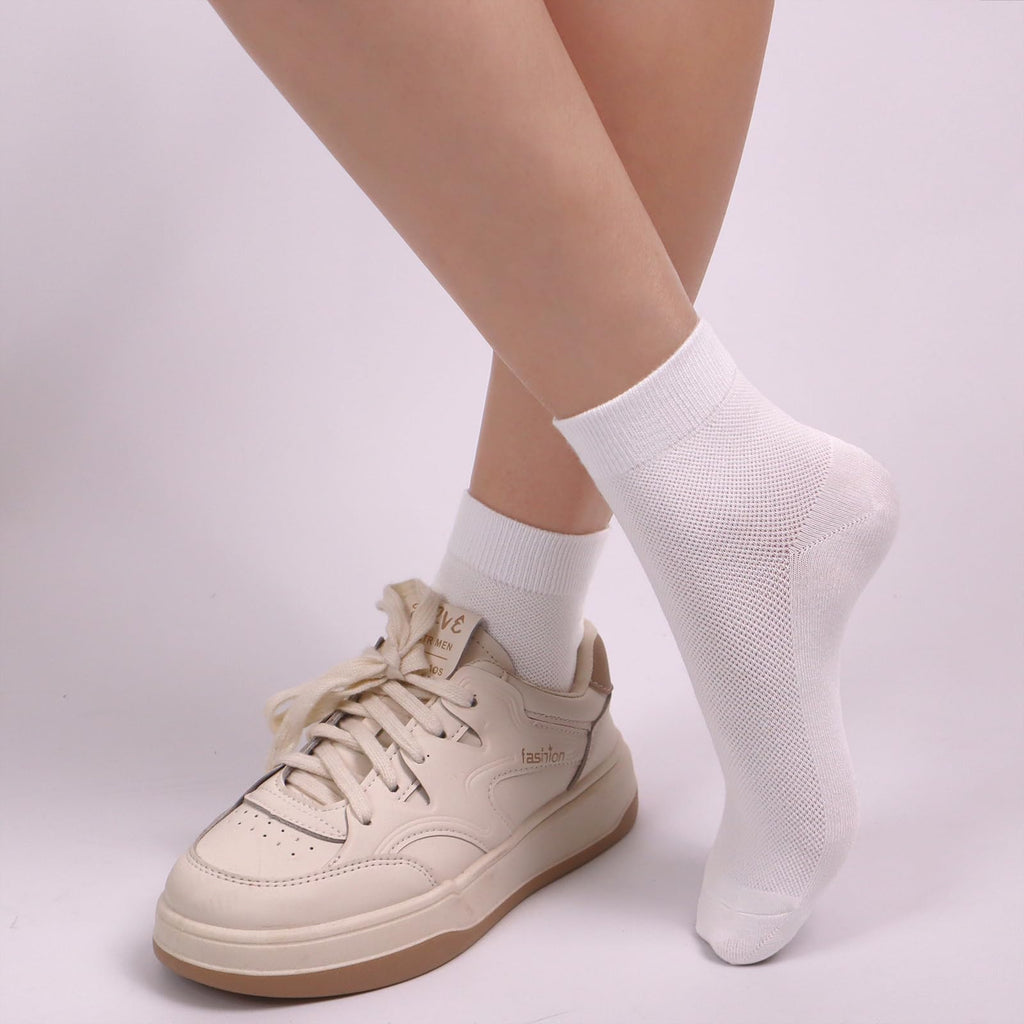 Women Thin Viscose Bamboo Above Ankle Crew Socks 5 Pairs H89124