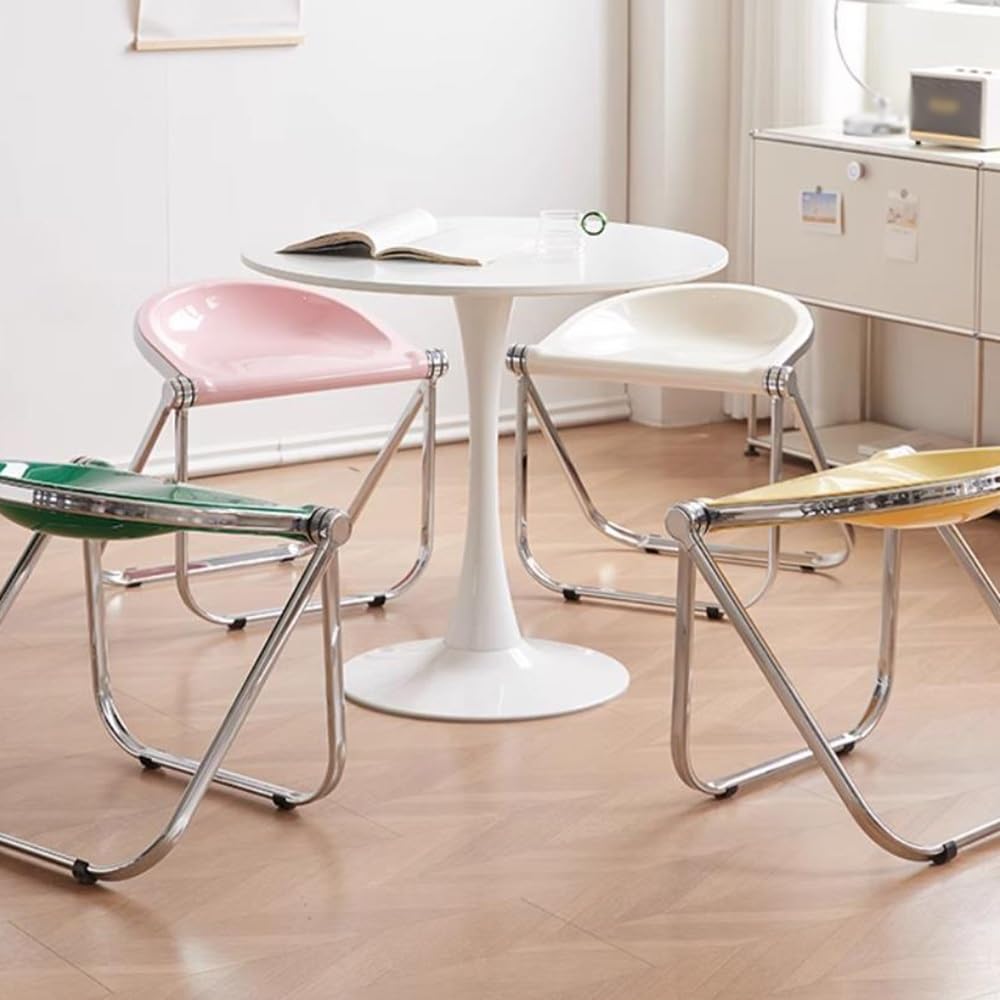 Transparent 18-Inch Backless Folding Stool E40924