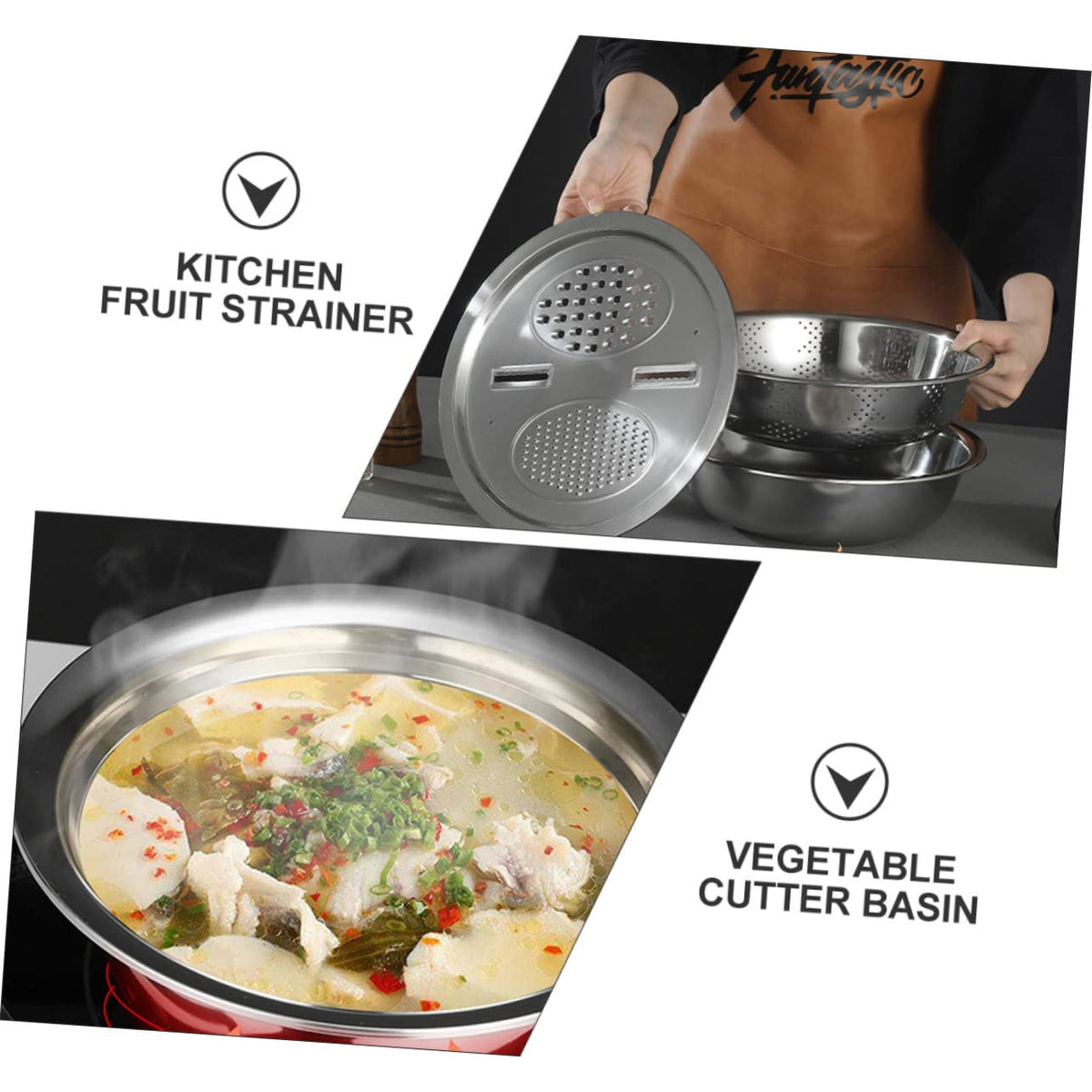 Metal Vegetable Washing Basket Strainer Bowl Q325