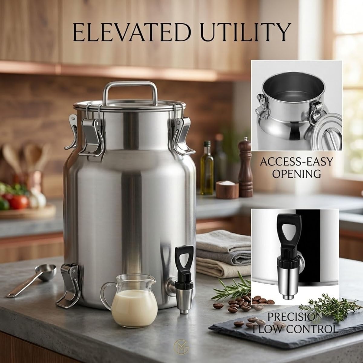 Food Grade Stainless Steel Milk Can with Sealed Lid B8265