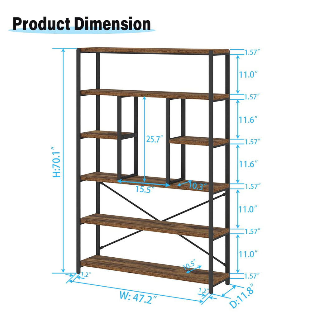 6 Tier Industrial Bookshelf U67745
