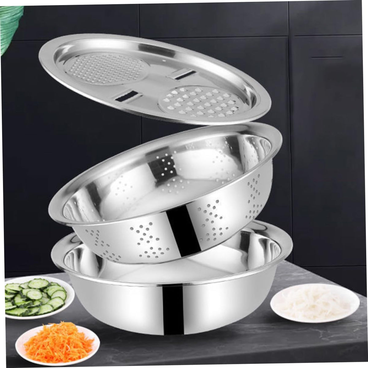 Metal Vegetable Washing Basket Strainer Bowl Q325