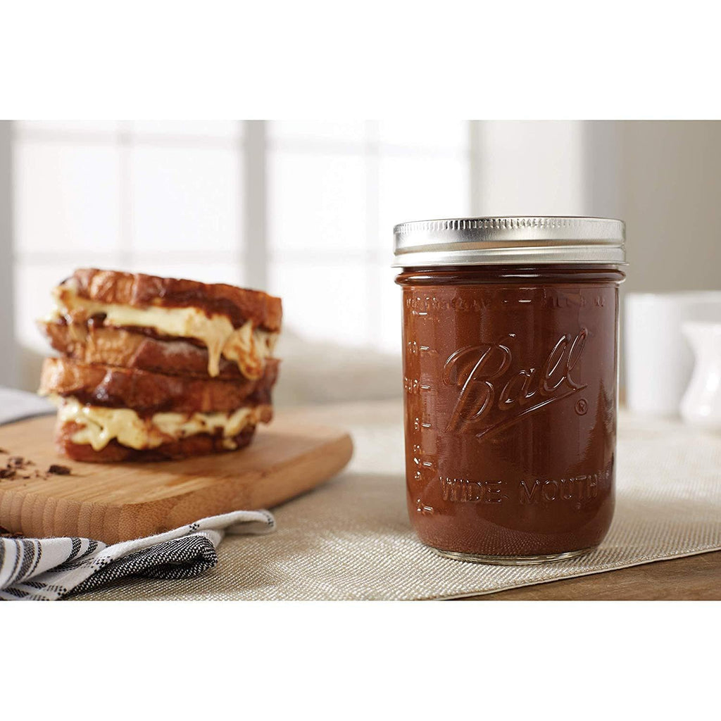 Wide Mouth Glass Mason Jars with Lids and Bands, 12 Pint Size 16 Ounce M602505