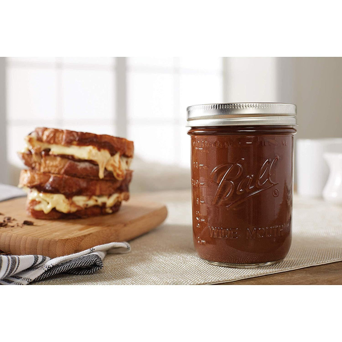 Wide Mouth Glass Mason Jars with Lids and Bands, 12 Pint Size 16 Ounce M602505