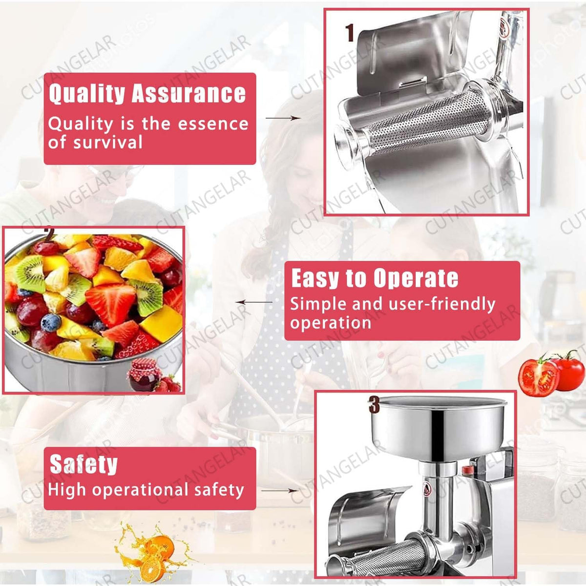 Commercial Grade Electric Sauce Machine 450W with Large Hopper U447