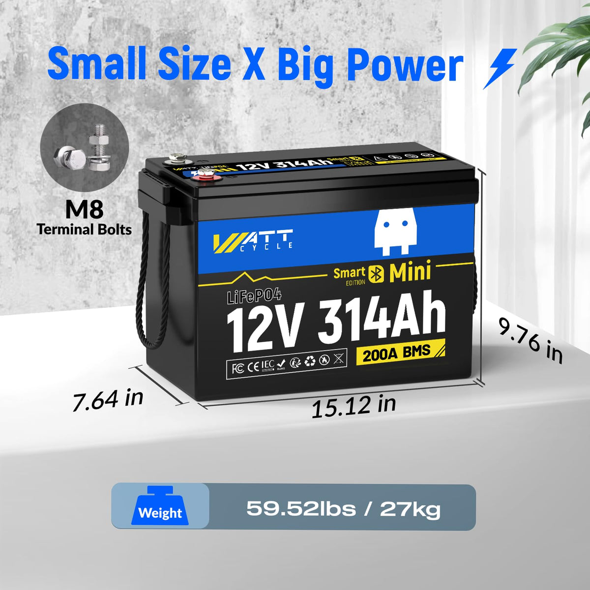 12V 314Ah LiFePO4 Battery 2 Pack Q7262