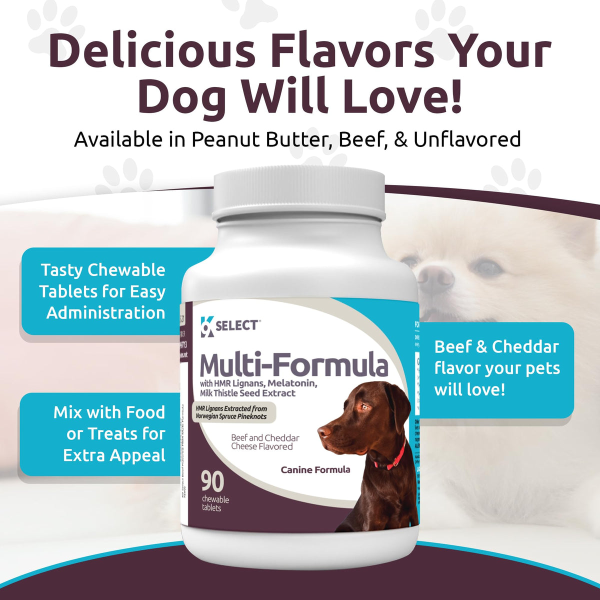 90 Tablets Beef Flavor Dog Multivitamin Y582600