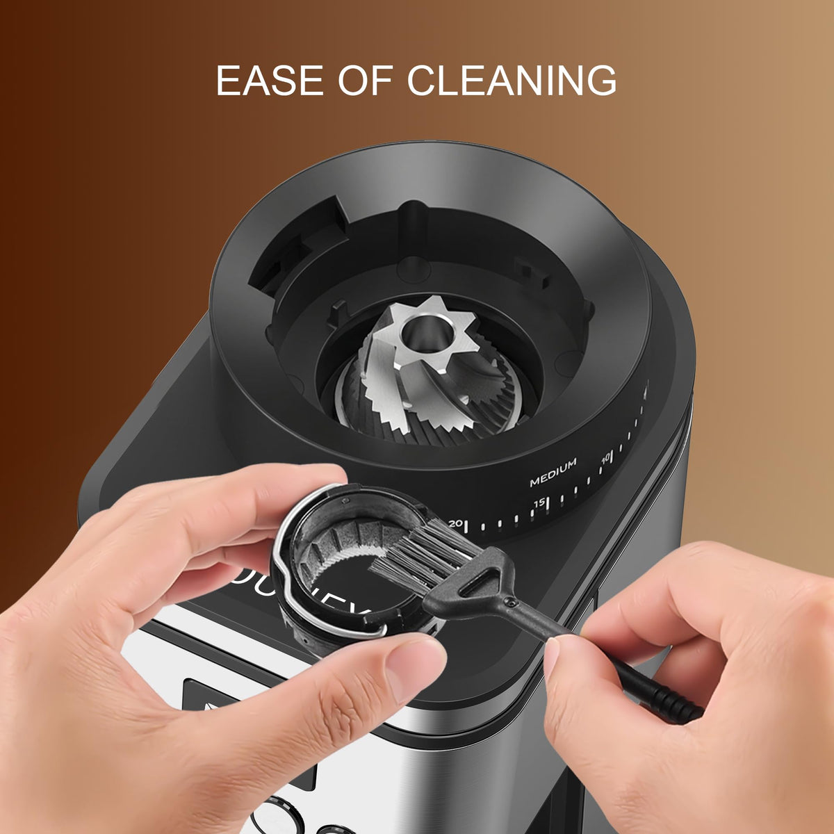 Electric Stainless Steel Conical Burr Coffee Grinder with 30 Grind Settings M59188