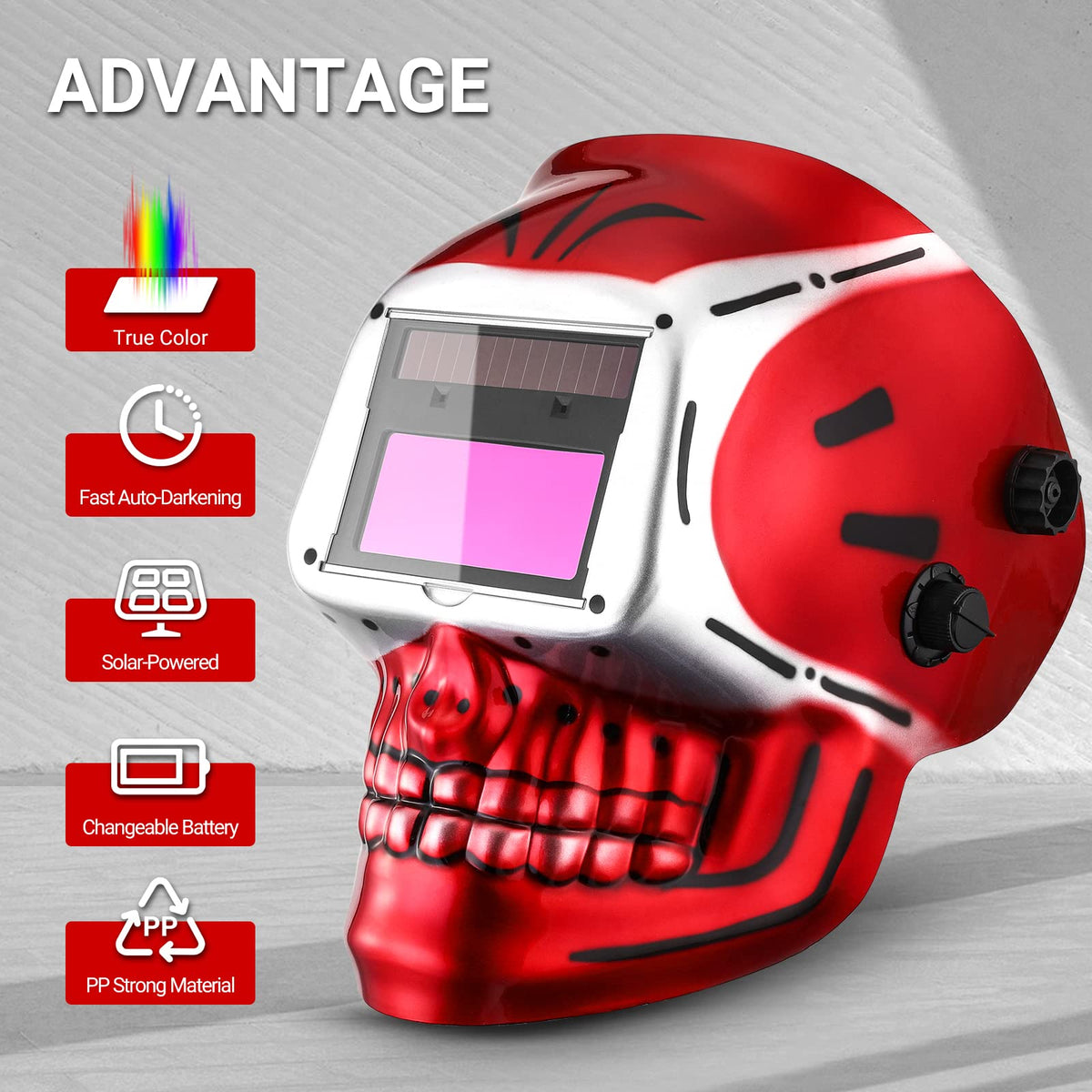 Auto Darkening Solar Powered Welding Helmet T6272