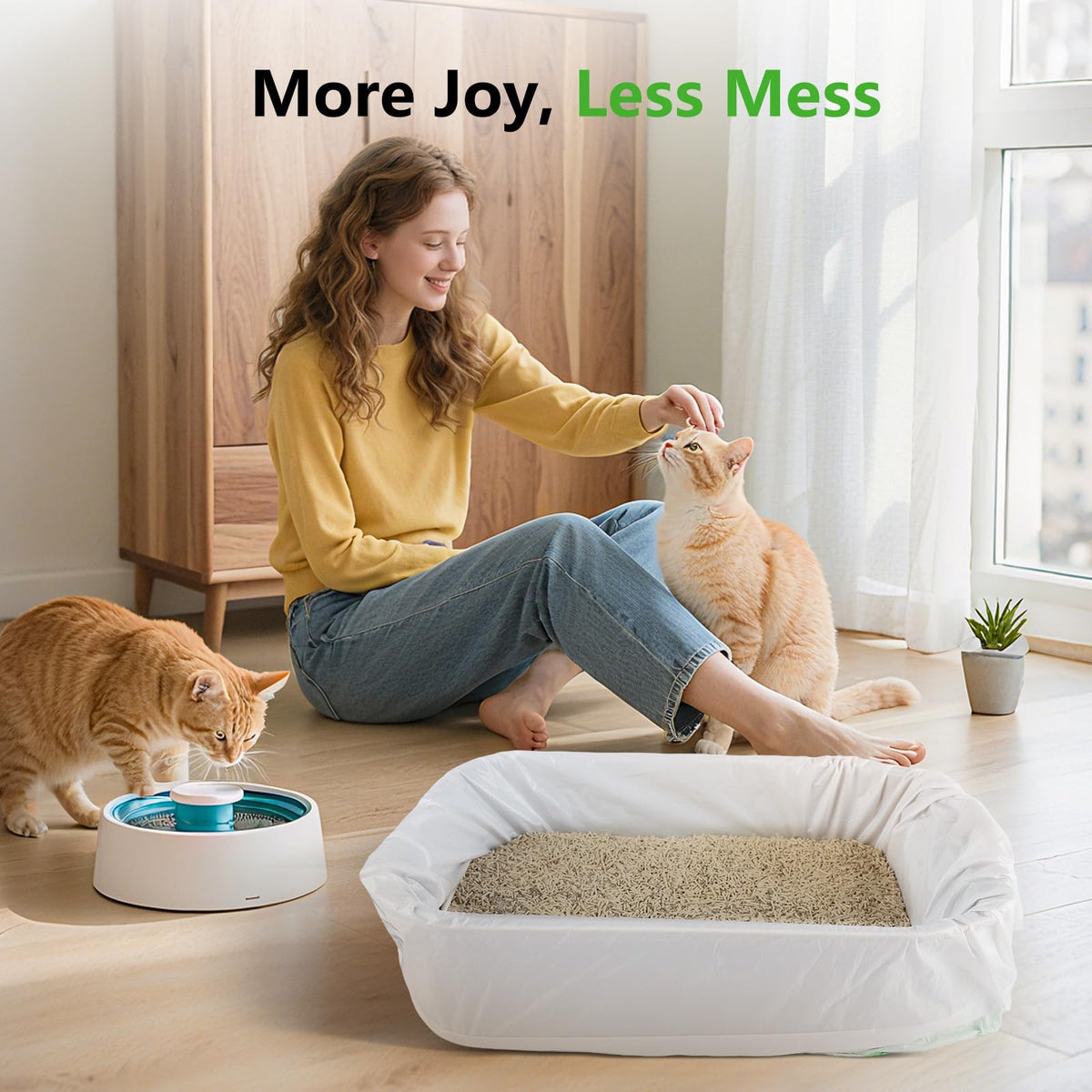 40 Count Cat Litter Box Liners with Drawstring S616