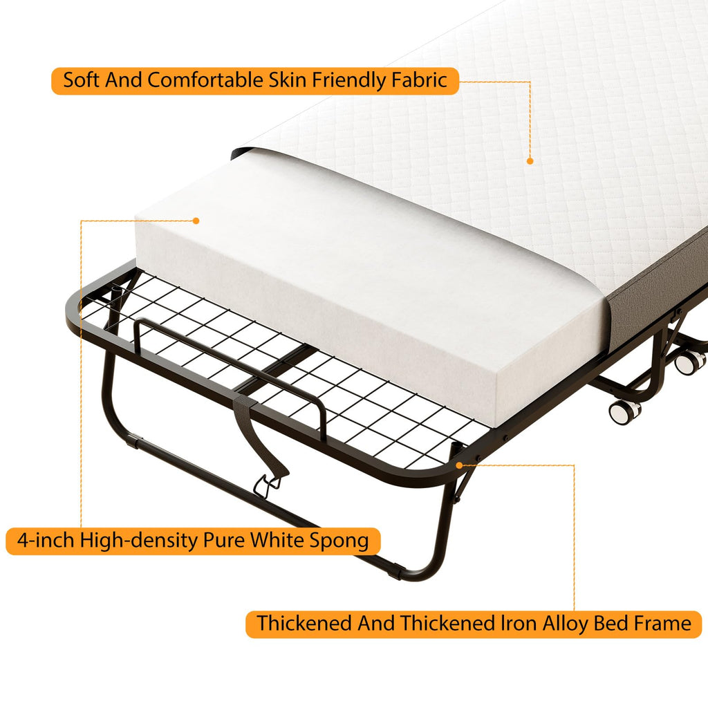 Folding Bed with Memory Foam Mattress X789057