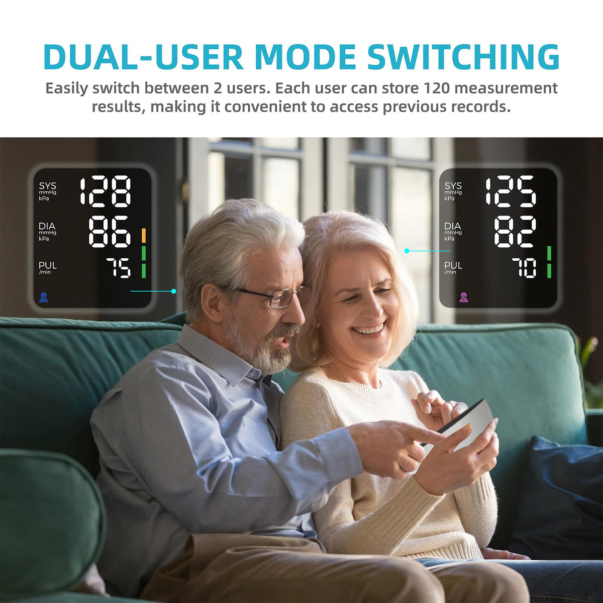 Blood Pressure Monitor with Large Color-Backlit LED Display, 240 Memory, Adjustable Wide Cuff 8.5-16.5" I47310
