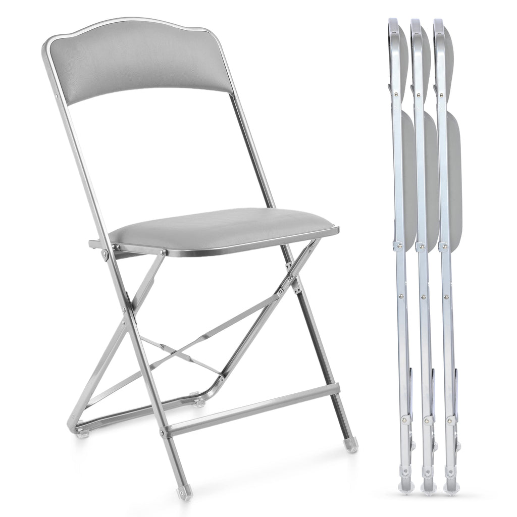 Folding Chairs with Padded Seats 4 Pack Heavy-Duty Steel Frame F9438