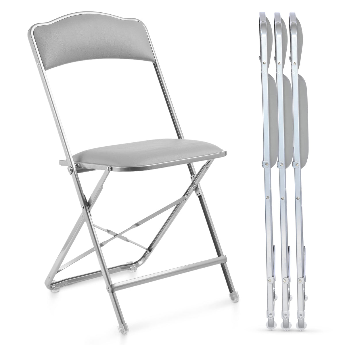 Folding Chairs with Padded Seats 4 Pack Heavy-Duty Steel Frame F9438