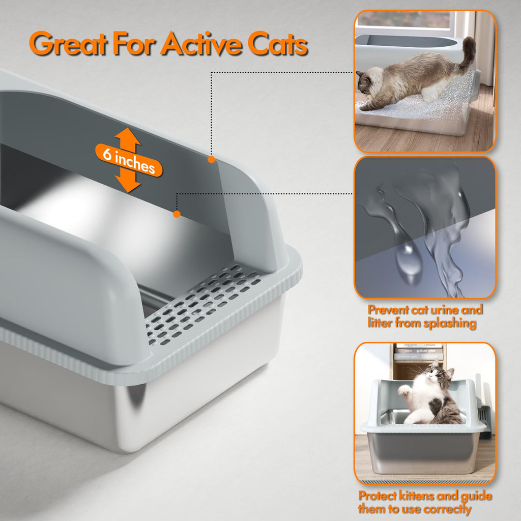 Stainless Steel Cat Litter Box with Lid W248