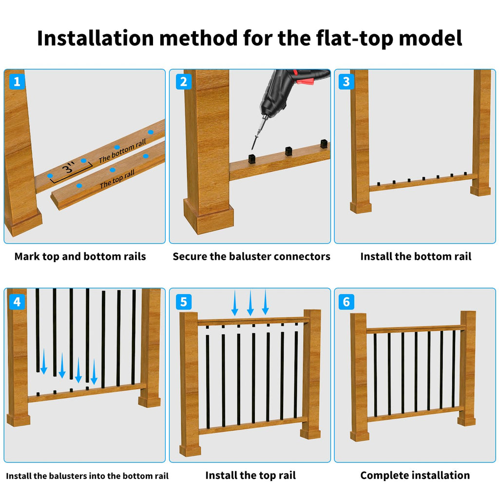 32" Black Aluminum Deck Balusters 120 Pack W954977
