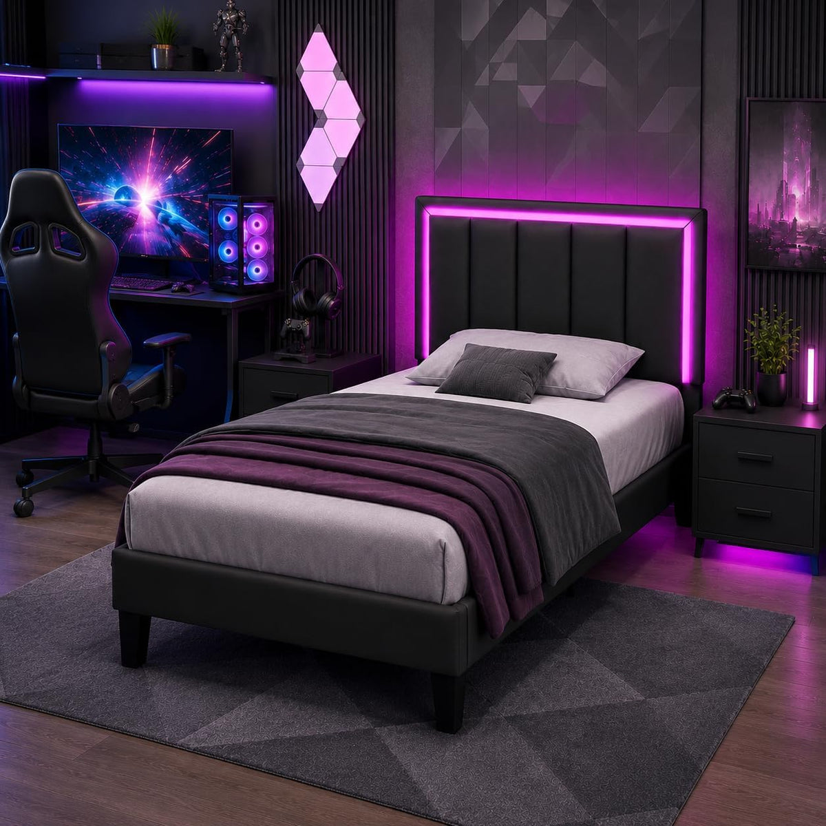 Twin Bed Frame with Headboard M334605