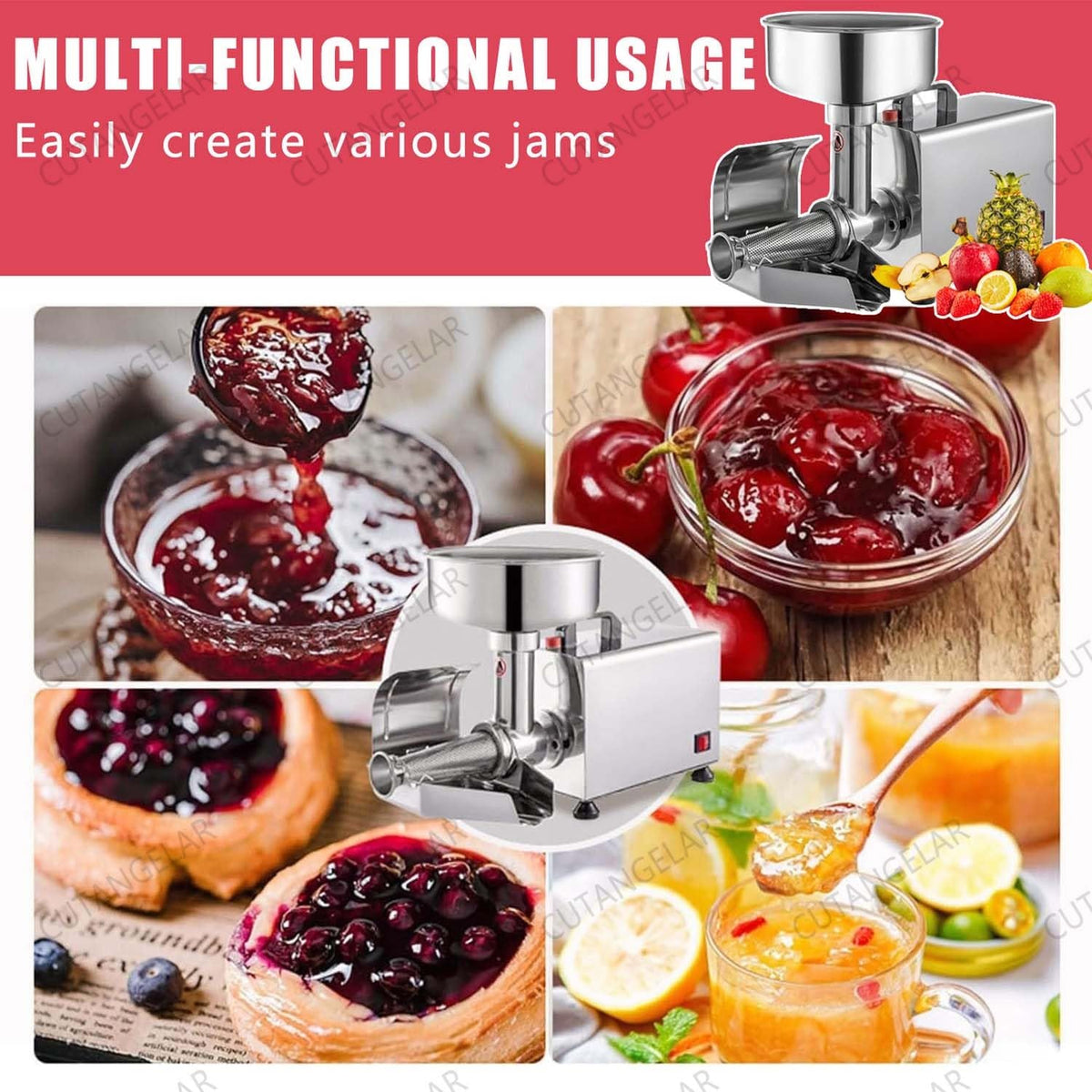 Commercial Grade Electric Sauce Machine 450W with Large Hopper U447